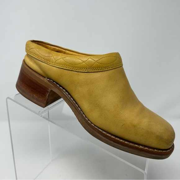 Frye Shoes Vintage Frye Mustard Yellow Leather Square Toe Western